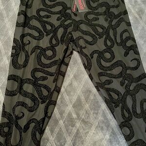 Black Sheer Snake Print Leggings